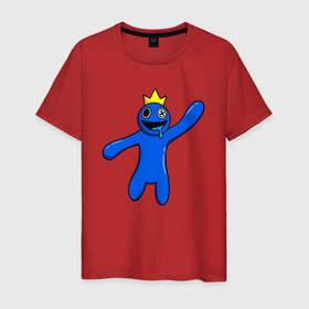 Мужская футболка хлопок с принтом Роблокс: Синий в Тюмени, 100% хлопок | прямой крой, круглый вырез горловины, длина до линии бедер, слегка спущенное плечо. | 