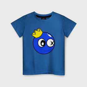 Детская футболка хлопок с принтом Rainbow Friends Blue в Санкт-Петербурге, 100% хлопок | круглый вырез горловины, полуприлегающий силуэт, длина до линии бедер | 