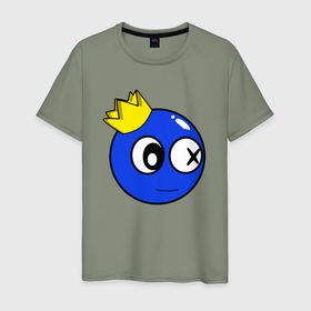 Мужская футболка хлопок с принтом Rainbow Friends Blue в Тюмени, 100% хлопок | прямой крой, круглый вырез горловины, длина до линии бедер, слегка спущенное плечо. | 