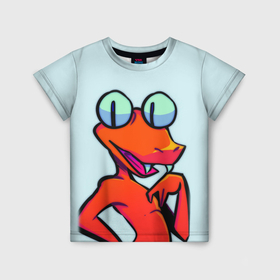 Детская футболка 3D с принтом Оранжевый   Радужные друзья в Кировске, 100% гипоаллергенный полиэфир | прямой крой, круглый вырез горловины, длина до линии бедер, чуть спущенное плечо, ткань немного тянется | 
