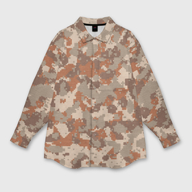 Мужская рубашка oversize 3D с принтом Цифровой камуфляж   серо коричневый в Белгороде,  |  | 