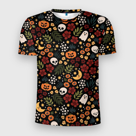 Мужская футболка 3D Slim с принтом Осенний карнавал в Тюмени, 100% полиэстер с улучшенными характеристиками | приталенный силуэт, круглая горловина, широкие плечи, сужается к линии бедра | 