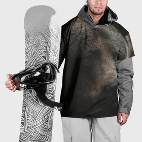 Накидка на куртку 3D с принтом Медведь в Белгороде, 100% полиэстер |  | 