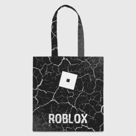 Шоппер 3D с принтом Roblox glitch на темном фоне: символ, надпись в Белгороде, 100% полиэстер | Плотность: 200 г/м2; Размер: 34×35 см; Высота лямок: 30 см | 