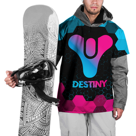 Накидка на куртку 3D с принтом Destiny   neon gradient в Кировске, 100% полиэстер |  | Тематика изображения на принте: 