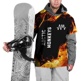 Накидка на куртку 3D с принтом Arctic Monkeys и пылающий огонь в Курске, 100% полиэстер |  | 