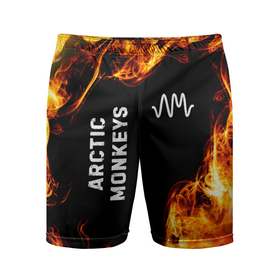 Мужские шорты спортивные с принтом Arctic Monkeys и пылающий огонь ,  |  | 