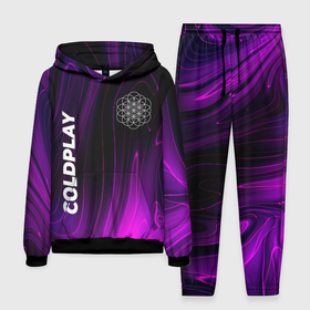 Мужской костюм 3D (с толстовкой) с принтом Coldplay violet plasma ,  |  | 