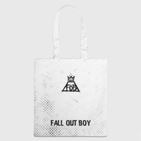 Шоппер 3D с принтом Fall Out Boy glitch на светлом фоне: символ, надпись в Санкт-Петербурге, 100% полиэстер | Плотность: 200 г/м2; Размер: 34×35 см; Высота лямок: 30 см | 
