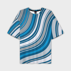 Мужская футболка OVERSIZE 3D с принтом Волнистые полосы   текстура в Новосибирске,  |  | 