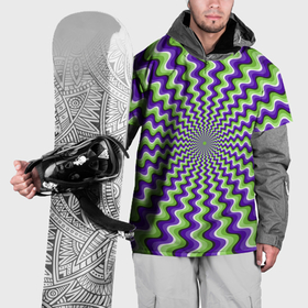 Накидка на куртку 3D с принтом Гипнотические полосы   оптическая иллюзия в Екатеринбурге, 100% полиэстер |  | 