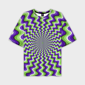 Мужская футболка oversize 3D с принтом Гипнотические полосы   оптическая иллюзия в Екатеринбурге,  |  | 