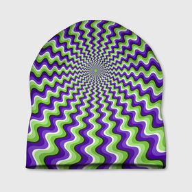Шапка 3D с принтом Гипнотические полосы   оптическая иллюзия в Курске, 100% полиэстер | универсальный размер, печать по всей поверхности изделия | 