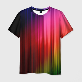 Мужская футболка 3D с принтом Цветной спектр в Белгороде, 100% полиэфир | прямой крой, круглый вырез горловины, длина до линии бедер | 