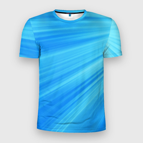 Мужская футболка 3D Slim с принтом Бирюзовые солнечные лучи в Кировске, 100% полиэстер с улучшенными характеристиками | приталенный силуэт, круглая горловина, широкие плечи, сужается к линии бедра | 