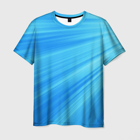 Мужская футболка 3D с принтом Бирюзовые солнечные лучи в Екатеринбурге, 100% полиэфир | прямой крой, круглый вырез горловины, длина до линии бедер | 