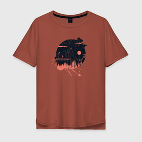 Мужская футболка хлопок Oversize с принтом Одна Красная Лиса в Санкт-Петербурге, 100% хлопок | свободный крой, круглый ворот, “спинка” длиннее передней части | Тематика изображения на принте: 
