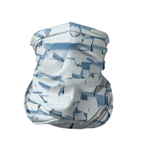 Бандана-труба 3D с принтом Множество белых кубов в абстракции в Екатеринбурге, 100% полиэстер, ткань с особыми свойствами — Activecool | плотность 150‒180 г/м2; хорошо тянется, но сохраняет форму | 