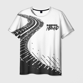 Мужская футболка 3D с принтом NFS Unbound следы резины в Екатеринбурге, 100% полиэфир | прямой крой, круглый вырез горловины, длина до линии бедер | 
