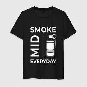 Мужская футболка хлопок с принтом Smoke Mid Everyday в Тюмени, 100% хлопок | прямой крой, круглый вырез горловины, длина до линии бедер, слегка спущенное плечо. | Тематика изображения на принте: 