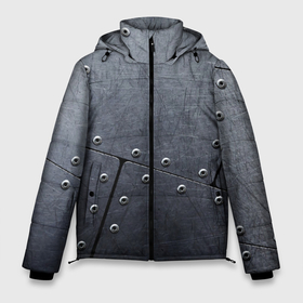 Мужская зимняя куртка 3D с принтом Стальные пластины в Санкт-Петербурге, верх — 100% полиэстер; подкладка — 100% полиэстер; утеплитель — 100% полиэстер | длина ниже бедра, свободный силуэт Оверсайз. Есть воротник-стойка, отстегивающийся капюшон и ветрозащитная планка. 

Боковые карманы с листочкой на кнопках и внутренний карман на молнии. | 