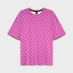 Мужская футболка OVERSIZE 3D с принтом Геометрический современный розовый однотонный узор ,  |  | 