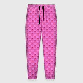 Мужские брюки 3D с принтом Геометрический современный розовый однотонный узор в Екатеринбурге, 100% полиэстер | манжеты по низу, эластичный пояс регулируется шнурком, по бокам два кармана без застежек, внутренняя часть кармана из мелкой сетки | 