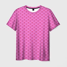 Мужская футболка 3D с принтом Геометрический современный розовый однотонный узор в Белгороде, 100% полиэфир | прямой крой, круглый вырез горловины, длина до линии бедер | 