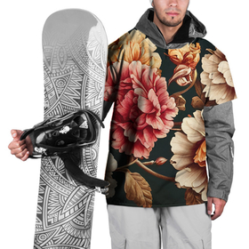 Накидка на куртку 3D с принтом Цветы в стиле рококо , 100% полиэстер |  | Тематика изображения на принте: 