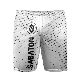 Мужские шорты спортивные с принтом Sabaton glitch на светлом фоне: по вертикали в Курске,  |  | 