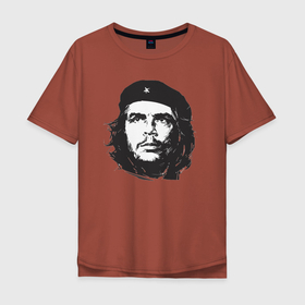 Мужская футболка хлопок Oversize с принтом Че Гевара   рисунок в Санкт-Петербурге, 100% хлопок | свободный крой, круглый ворот, “спинка” длиннее передней части | Тематика изображения на принте: 