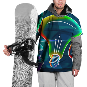 Накидка на куртку 3D с принтом Неоновые лампы   коллаж в Санкт-Петербурге, 100% полиэстер |  | 