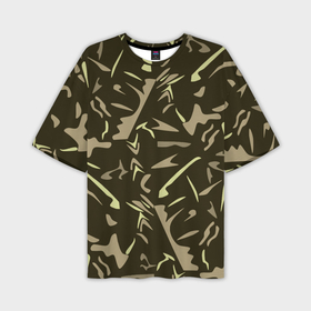 Мужская футболка OVERSIZE 3D с принтом Камуфляж абстракт милитари хаки в Курске,  |  | 