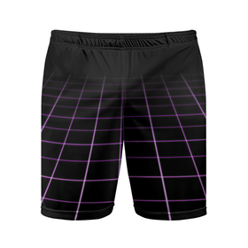 Мужские шорты спортивные с принтом Неоновая сетка   оптическая иллюзия в Курске,  |  | 
