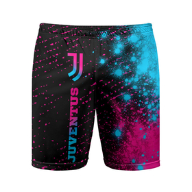 Мужские шорты спортивные с принтом Juventus   neon gradient: по вертикали в Тюмени,  |  | 