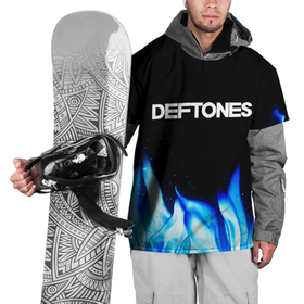 Накидка на куртку 3D с принтом Deftones blue fire , 100% полиэстер |  | Тематика изображения на принте: 