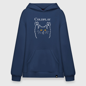Худи SuperOversize хлопок с принтом Coldplay rock cat в Новосибирске, 70% хлопок, 30% полиэстер, мягкий начес внутри | карман-кенгуру, эластичная резинка на манжетах и по нижней кромке, двухслойный капюшон
 | 