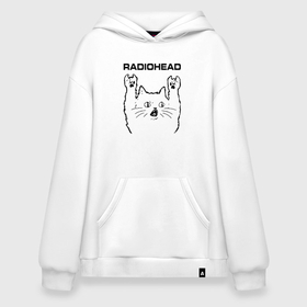 Худи SuperOversize хлопок с принтом Radiohead   rock cat в Белгороде, 70% хлопок, 30% полиэстер, мягкий начес внутри | карман-кенгуру, эластичная резинка на манжетах и по нижней кромке, двухслойный капюшон
 | 