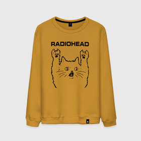 Мужской свитшот хлопок с принтом Radiohead   rock cat в Екатеринбурге, 100% хлопок |  | Тематика изображения на принте: 