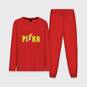 Мужская пижама хлопок (с лонгсливом) с принтом Pika Pika Pikachu в Тюмени,  |  | 