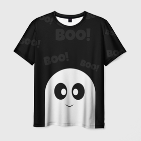 Мужская футболка 3D с принтом Ghost Boo в Белгороде, 100% полиэфир | прямой крой, круглый вырез горловины, длина до линии бедер | 