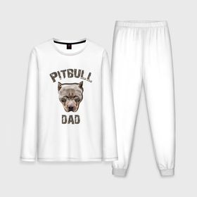 Мужская пижама хлопок (с лонгсливом) с принтом Pitbull Dad ,  |  | Тематика изображения на принте: 