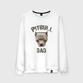 Мужской свитшот хлопок с принтом Pitbull Dad , 100% хлопок |  | Тематика изображения на принте: 