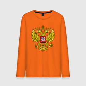 Мужской лонгслив хлопок с принтом Герб России   прозрачный фон в Екатеринбурге, 100% хлопок |  | 