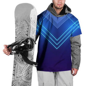 Накидка на куртку 3D с принтом Глубокий синий с неоновыми полосами в Кировске, 100% полиэстер |  | Тематика изображения на принте: 