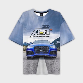 Мужская футболка OVERSIZE 3D с принтом Audi ABT    sportsline на трассе в Новосибирске,  |  | 