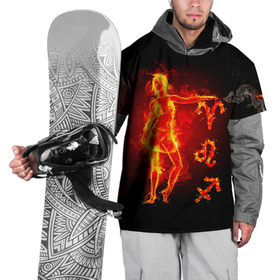 Накидка на куртку 3D с принтом Огненные знаки зодиака : овен, лев, стрелец в Екатеринбурге, 100% полиэстер |  | Тематика изображения на принте: 