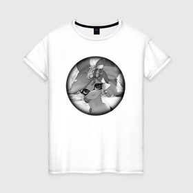 Женская футболка хлопок с принтом Ахегао девушка фурри в Курске, 100% хлопок | прямой крой, круглый вырез горловины, длина до линии бедер, слегка спущенное плечо | 