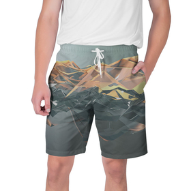 Мужские шорты 3D с принтом Жидкая стеклянная материя в Тюмени,  полиэстер 100% | прямой крой, два кармана без застежек по бокам. Мягкая трикотажная резинка на поясе, внутри которой широкие завязки. Длина чуть выше колен | 
