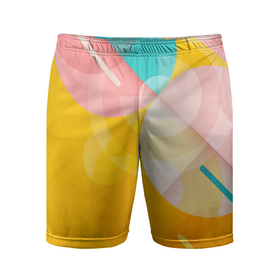 Мужские шорты спортивные с принтом Геометрическая абстракция в солнечных тонах в Тюмени,  |  | 